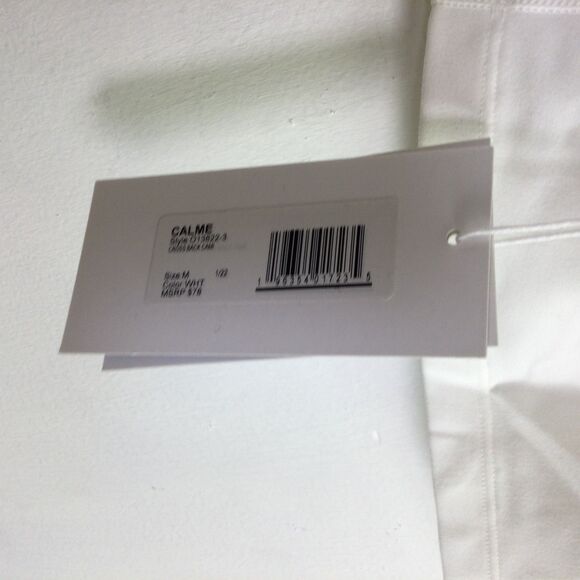 Calme Womens Cross Back Cami Top Sleeveless Comfortable White Size Medium NWT - Picture 15 of 16